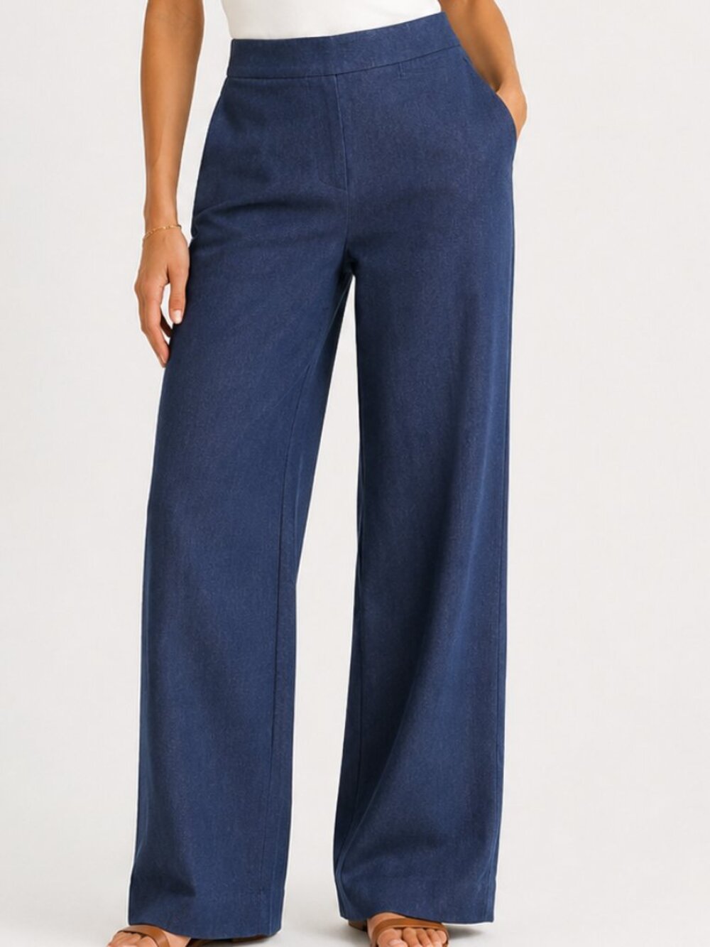 TIME & TRU Stretch Pull On Trouser Pants Blue Small 4-6
